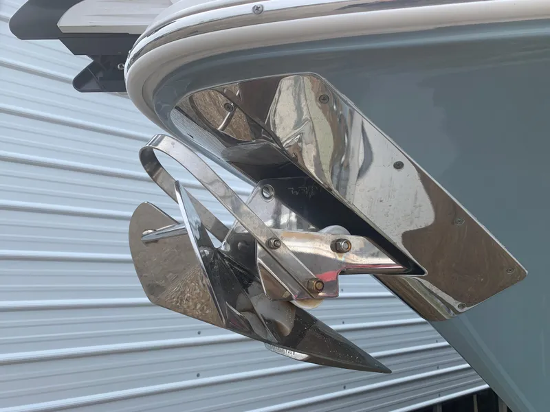 Slide: The Image of 2020 Sea Hunt Gamefish 27 boat anchor detail with stainless steel finish. - 23