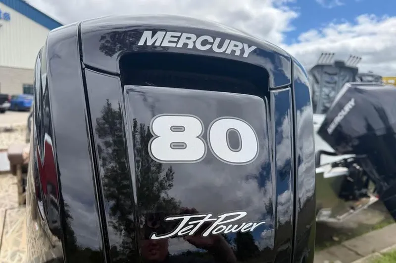 Slide: The Image of Mercury 80 JetPower engine on 2025 Crestliner 1860 Retriever CC Tunnel boat. - 22