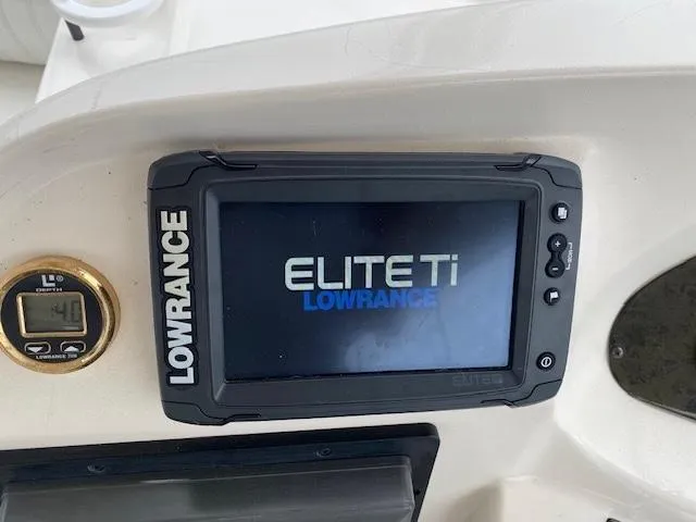 Slide: The Image of Lowrance Elite Ti display on 2003 Cruisers Yachts 3750 Motoryacht dashboard. - 30