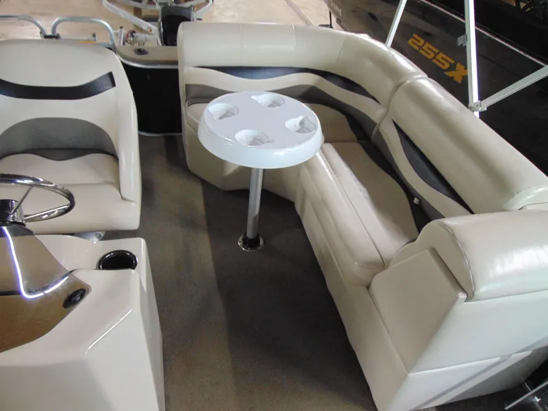 Slide: The Image of Interior of 2012 Apex Marine 1716 boat with seating and table. - 9