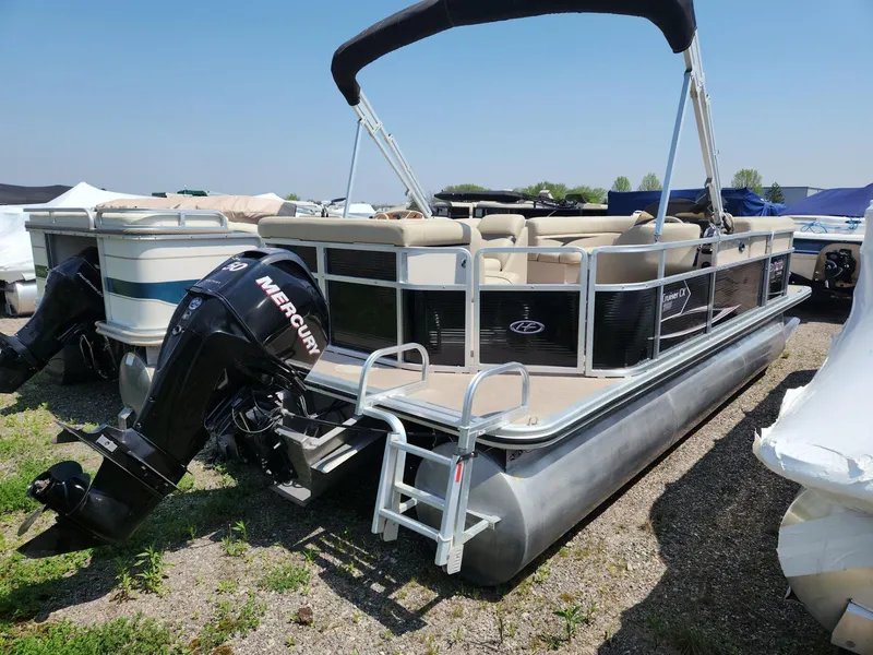Slide: The Image of 2011 Harris FloteBote 200 Cruiser CX pontoon boat with Mercury outboard motor. - 3