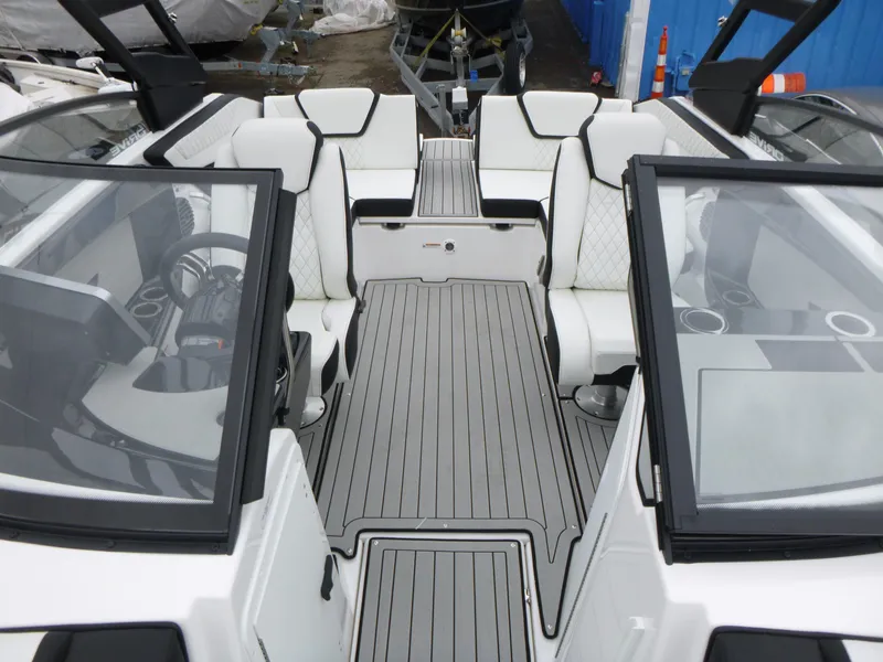 Slide: The Image of 2025 Yamaha Boats 222SD interior with sleek seating and modern design. - 4