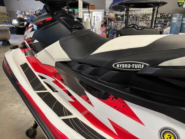 Slide: The Image of 2017 Yamaha WaveRunner EX with red and white graphics, displayed indoors. - 9