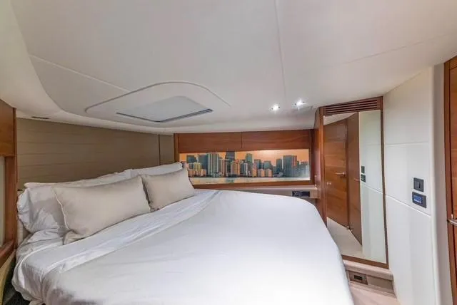 Slide: The Image of Luxurious bedroom interior of 2017 Princess V48 Open yacht with modern decor. - 27