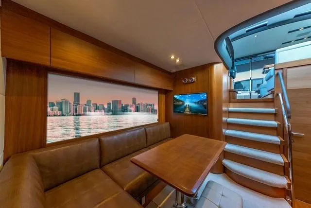 Slide: The Image of Luxurious interior of 2017 Princess V48 Open yacht with city skyline view. - 20