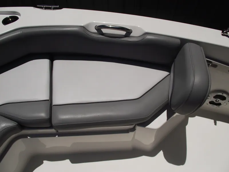 Slide: The Image of 2022 NauticStar 191 Hybrid boat with gray cushioned seating. - 14