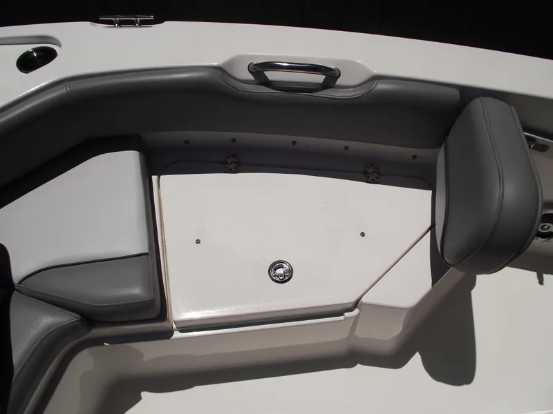 Slide: The Image of 2022 NauticStar 191 Hybrid boat interior seating with storage compartment. - 15