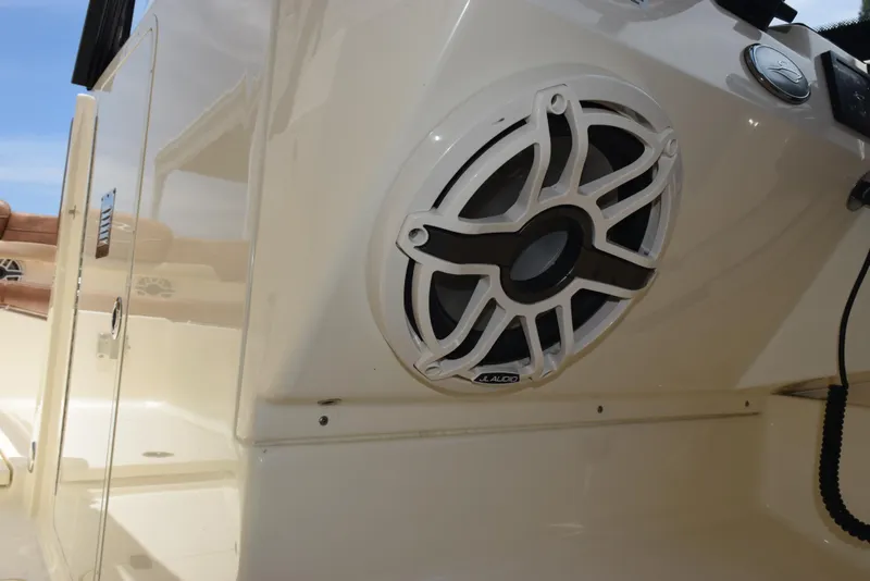 Slide: The Image of 2023 Scout 277 Dorado boat speaker detail with sleek design and modern features. - 20
