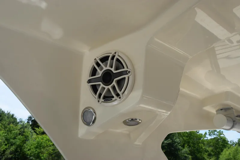 Slide: The Image of 2023 Scout 277 Dorado boat speaker and light detail. - 49