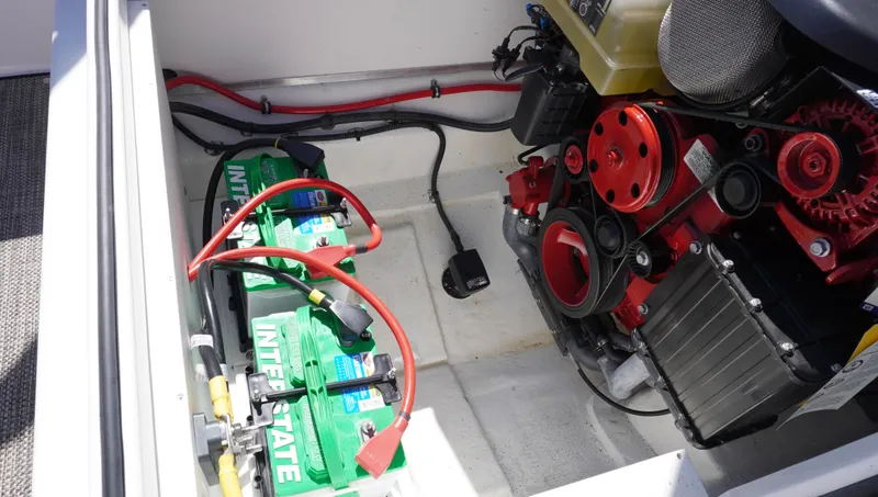 Slide: The Image of 2024 Cobalt CS23 engine compartment with batteries and wiring. - 16