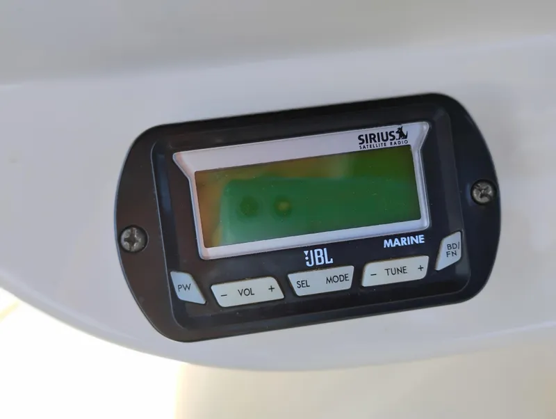 Slide: The Image of JBL Marine radio on 2006 Meridian 341 Sedan with Sirius Satellite capability. - 13