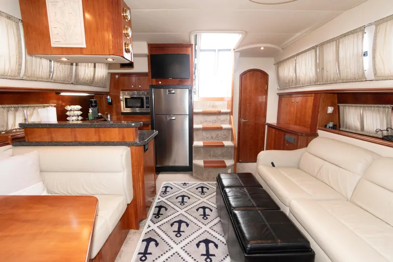 Slide: The Image of Luxurious interior of 2008 Cruisers Yachts 415 Express Motoryacht with modern amenities and elegant design. - 22