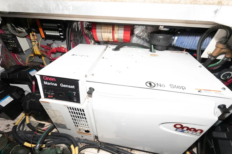 Slide: The Image of Onan Marine Genset in 2008 Cruisers Yachts 415 Express Motoryacht engine room. - 32