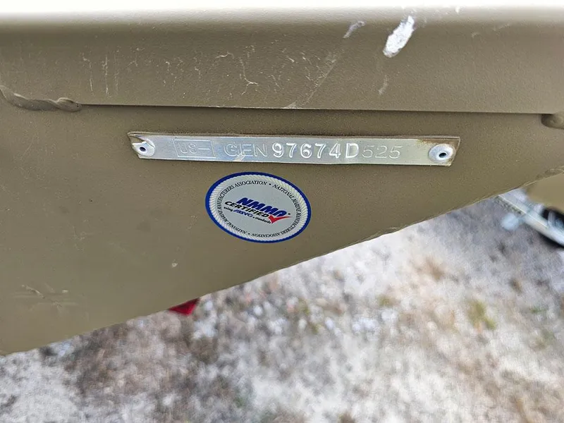 Slide: The Image of 2025 G3 Gator Tough 1548 VBW boat identification plate and certification sticker. - 15