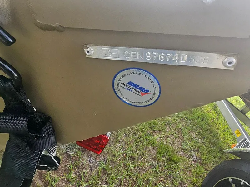 Slide: The Image of 2025 G3 Gator Tough 1548 VBW boat identification plate and certification sticker. - 7