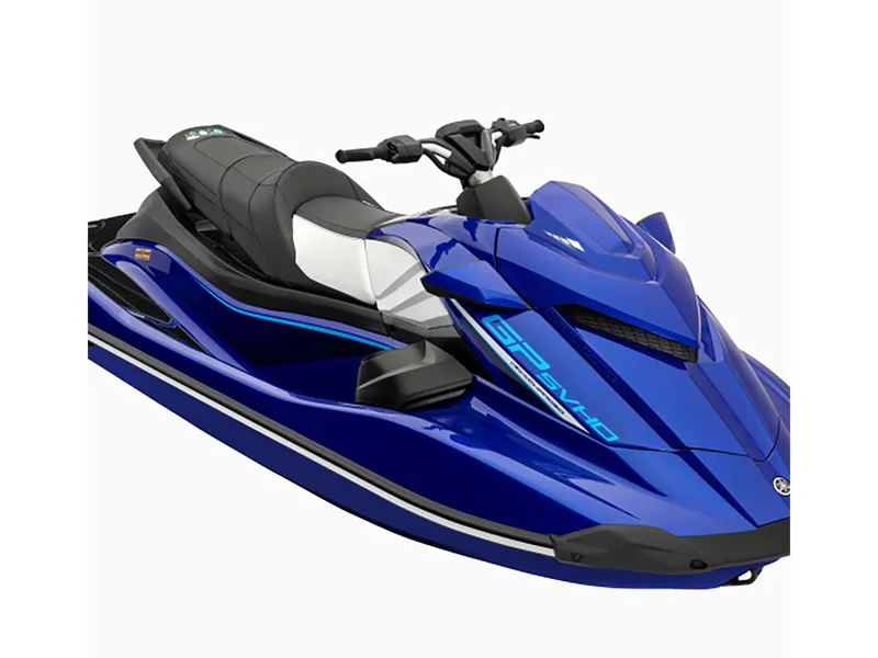 Slide: The Image of 2024 Yamaha GP SVHO jet ski in sleek blue design, showcasing modern features and style. - 14