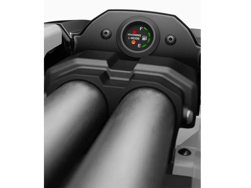 Slide: The Image of 2025 Yamaha Boats SUPERJET dashboard with fuel gauge and warning indicators. - 17