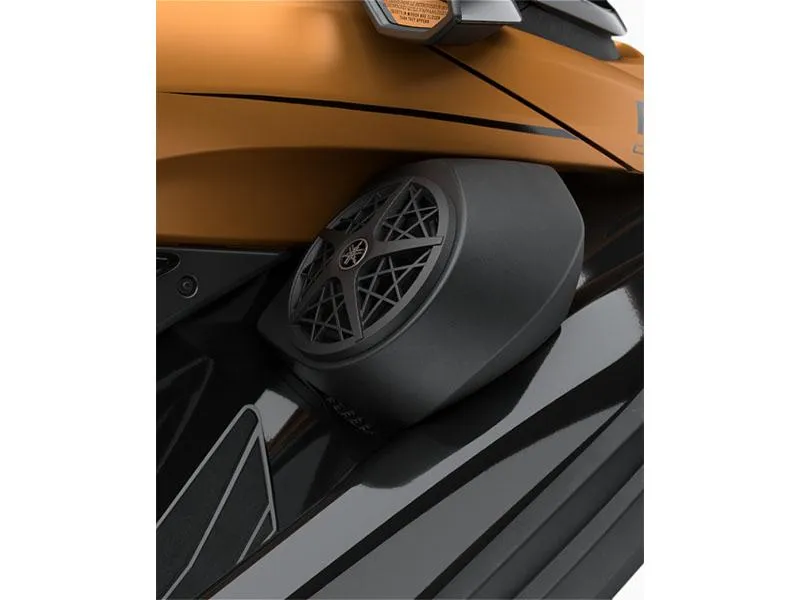 Slide: The Image of 2025 Yamaha FX Cruiser HO with Audio, featuring sleek black and gold design. - 21