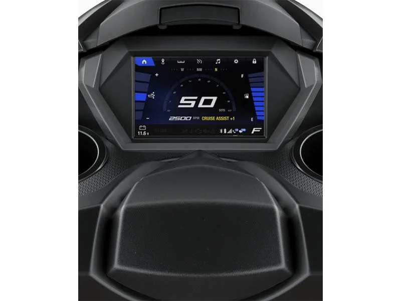 Slide: The Image of 2025 Yamaha FX Cruiser HO dashboard with digital display and audio controls. - 23