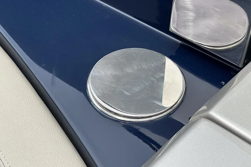 Slide: The Image of Close-up of a metallic detail on a 2006 Riva 44 RivaRama yacht. - 28
