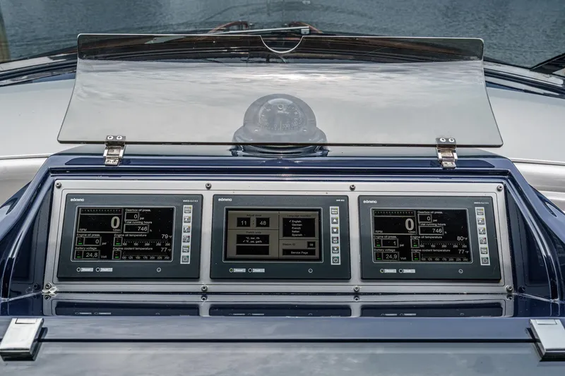 Slide: The Image of Dashboard of Riva 44 RivaRama 2006 yacht with advanced navigation displays. - 41