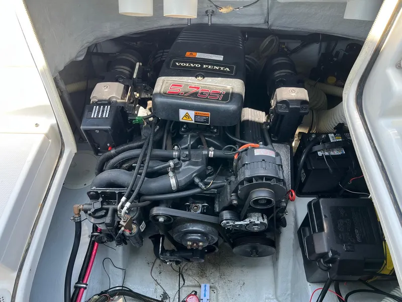 Slide: The Image of Engine compartment of a 2000 Chris-Craft 260DB boat with a Volvo Penta 5.7GSi engine. - 30