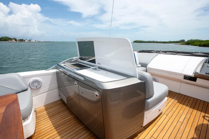 Slide: The Image of Luxury yacht Princess S66 2021 with sleek deck and ocean view. - 45