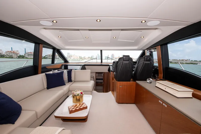 Slide: The Image of Luxurious interior of 2021 Princess S66 yacht with elegant seating and modern design. - 6