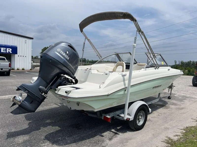 Slide: The Image of 2019 Stingray 191DC (OB) boat with Yamaha outboard motor on trailer. - 6