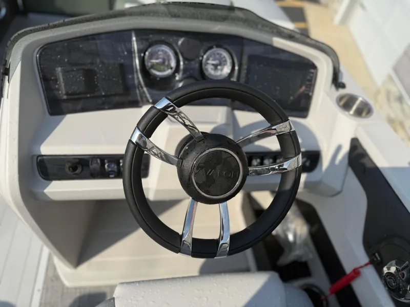 Slide: The Image of Steering wheel of 2025 Avalon 2385 LSZ Quad Lounger, Tri Toon boat. - 21