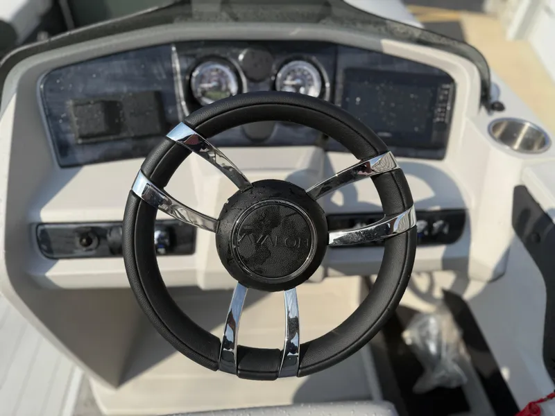 Slide: The Image of Steering wheel of 2025 Avalon 2385 LSZ Quad Lounger, Tri Toon boat. - 22