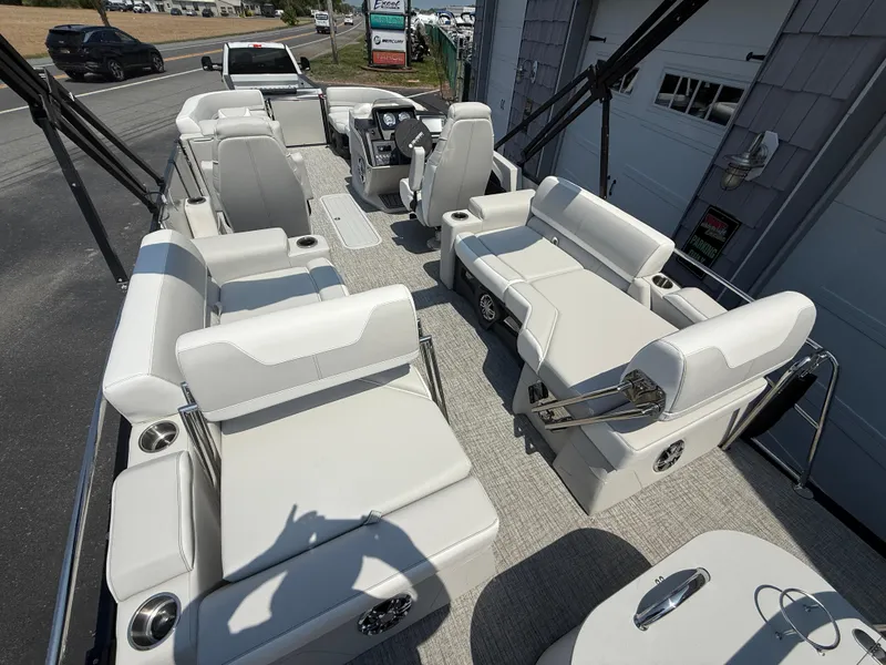 Slide: The Image of 2025 Avalon 2385 Catalina Quad Lounger, Tri Toon boat with luxurious seating and modern design. - 12