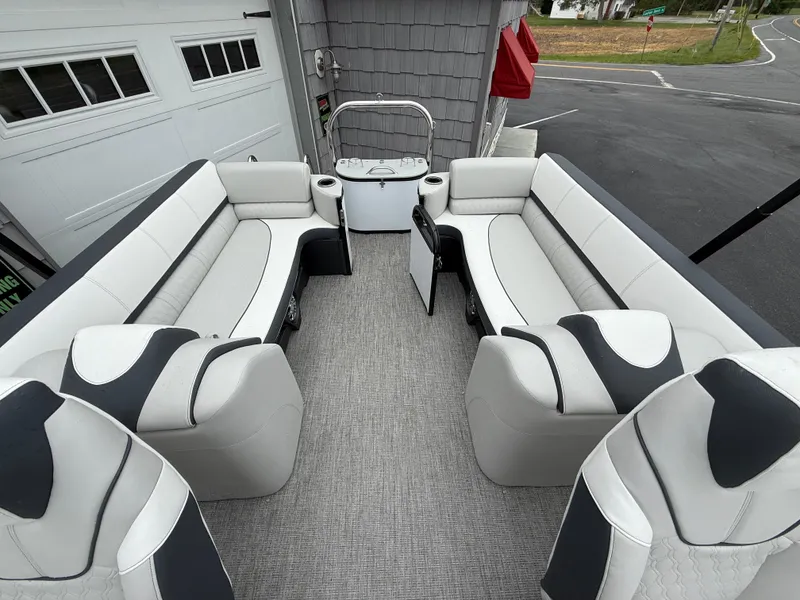 Slide: The Image of 2025 Avalon 2385 Catalina Quad Lounger interior with plush seating and modern design. - 17