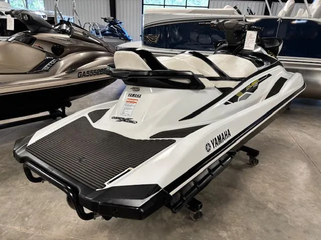 Slide: The Image of 2017 Yamaha WaveRunner VX Cruiser HO 1.8 in showroom, white and black design. - 6
