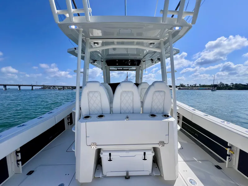 Slide: The Image of Luxury World Cat 400 CC-X boat with joystick, night vision, and quad 300s, 2022 model. - 21