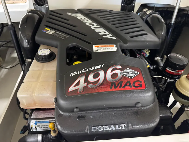 Slide: The Image of MerCruiser 496 MAG engine in 2007 Cobalt 272 BR boat. - 16