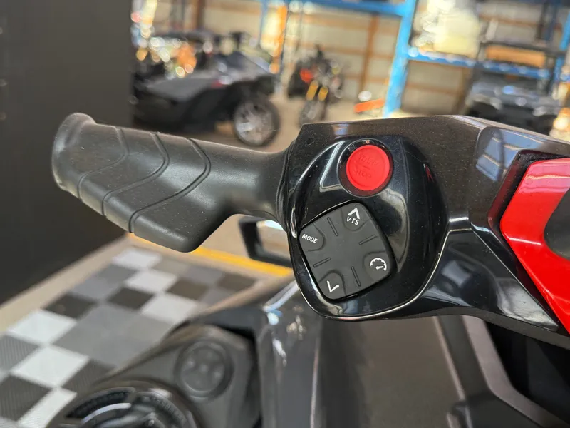 Slide: The Image of Close-up of 2024 Sea-Doo RXT-X 325 Tech Package handlebar. - 8