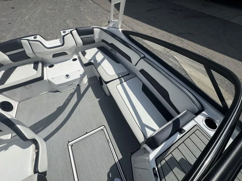 Slide: The Image of 2021 Yamaha Boats AR195 interior with sleek seating and modern design. - 5