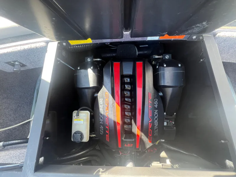 Slide: The Image of 2014 Malibu W23LSV engine compartment featuring Corvette Monsoon 450 engine. - 18