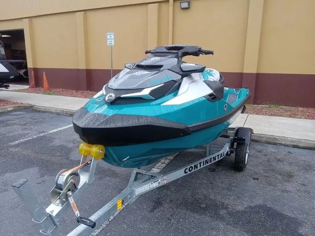 Slide: The Image of 2025 Sea-Doo Waverunner GTX on trailer in parking lot. - 7