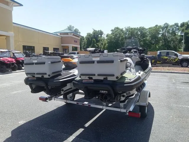 Slide: The Image of 2025 Sea-Doo Waverunner FISH PROs on trailer in parking lot, ready for adventure. - 10