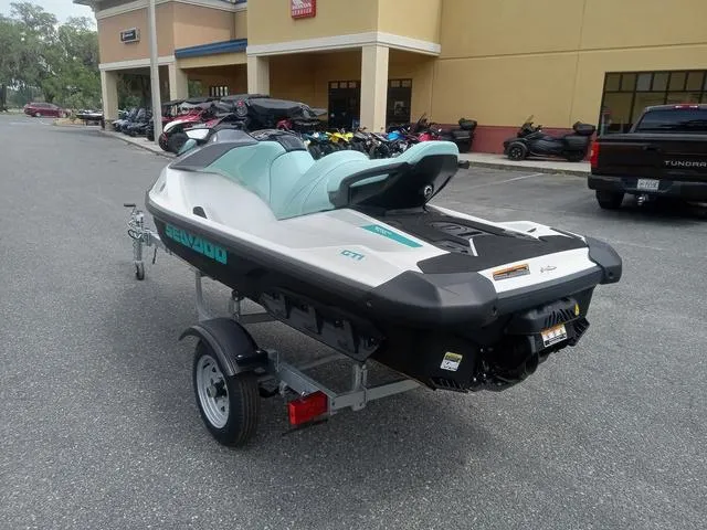 Slide: The Image of 2025 Sea-Doo Waverunner GTI on trailer in parking lot. - 15