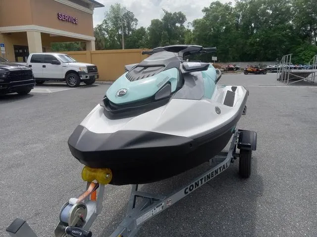 Slide: The Image of 2025 Sea-Doo Waverunner GTI on trailer in parking lot. - 6