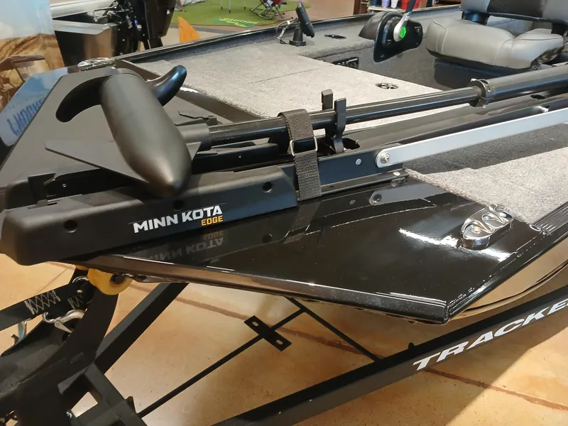 Slide: The Image of 2025 Tracker Panfish 17 boat with Minn Kota Edge trolling motor. - 2