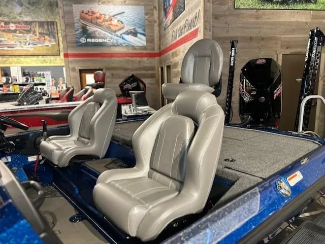 Slide: The Image of 2025 Nitro Z20 XL Pro boat interior with plush seating and modern design. - 15