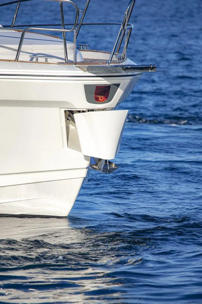 Slide: The Image of Marex 440 Gourmet Cruiser 2025 bow on blue water. - 17