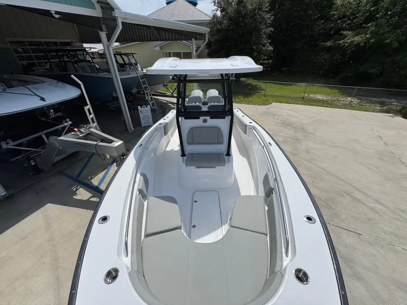 Slide: The Image of 2025 Cape Horn 27 XS boat with spacious deck and modern design. - 20