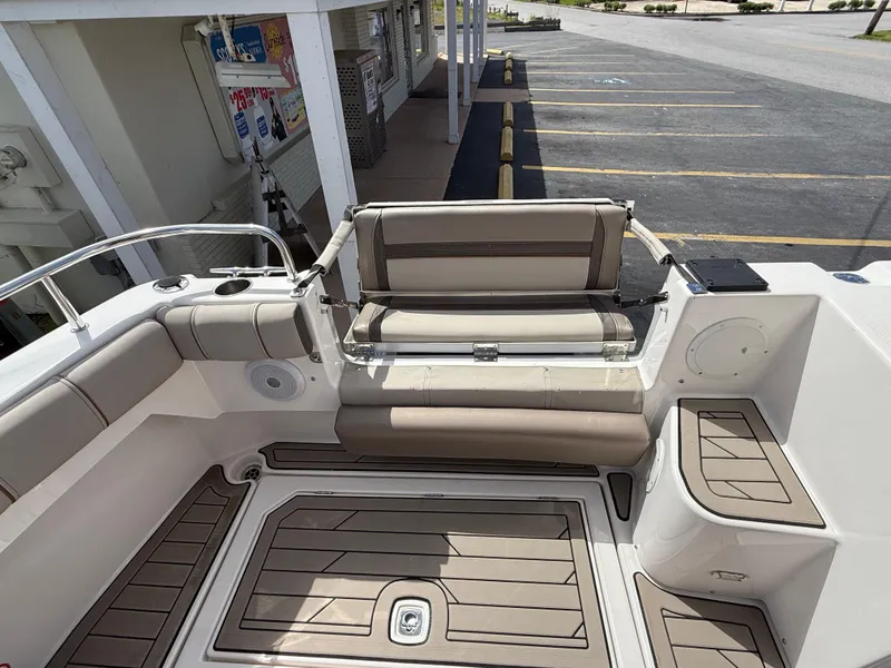 Slide: The Image of 2023 Cutwater C-32 CB boat deck with seating and storage compartments. - 12