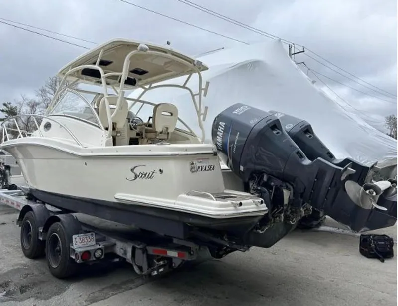 Slide: The Image of 2012 Scout 262 Abaco boat on trailer with Yamaha outboard motor. - 4