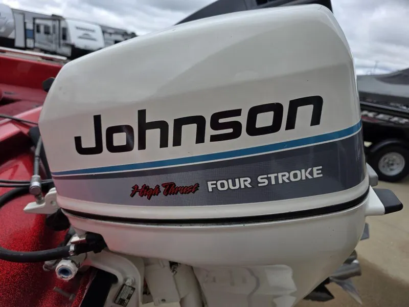 Slide: The Image of Johnson four-stroke outboard motor on 1997 Ranger 692 boat, high thrust model. - 7